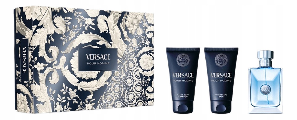 Versace Pour Homme sada toaletní voda 50 ml gel 50 ml balzám 50 ml