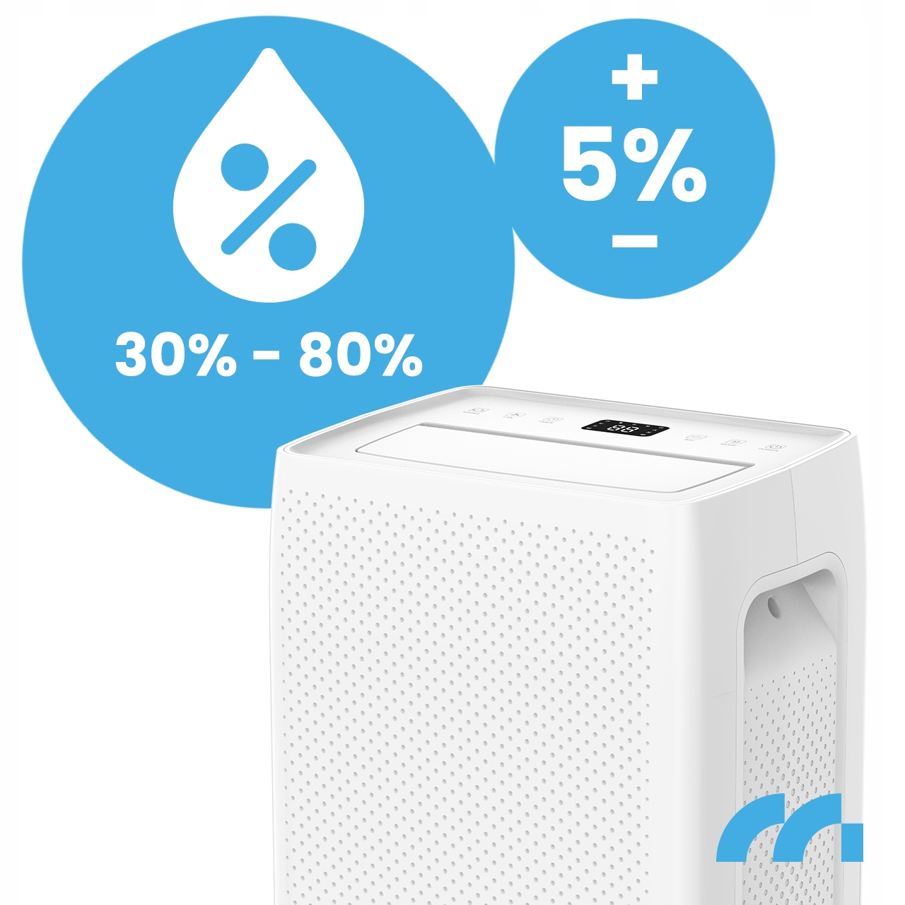 OSUSZACZ POWIETRZA POCHŁANIACZ WILGOCI CICHY WYDAJNY WiFi TIMER 20L/24H Pojemność zbiornika na wodę 4.5 l