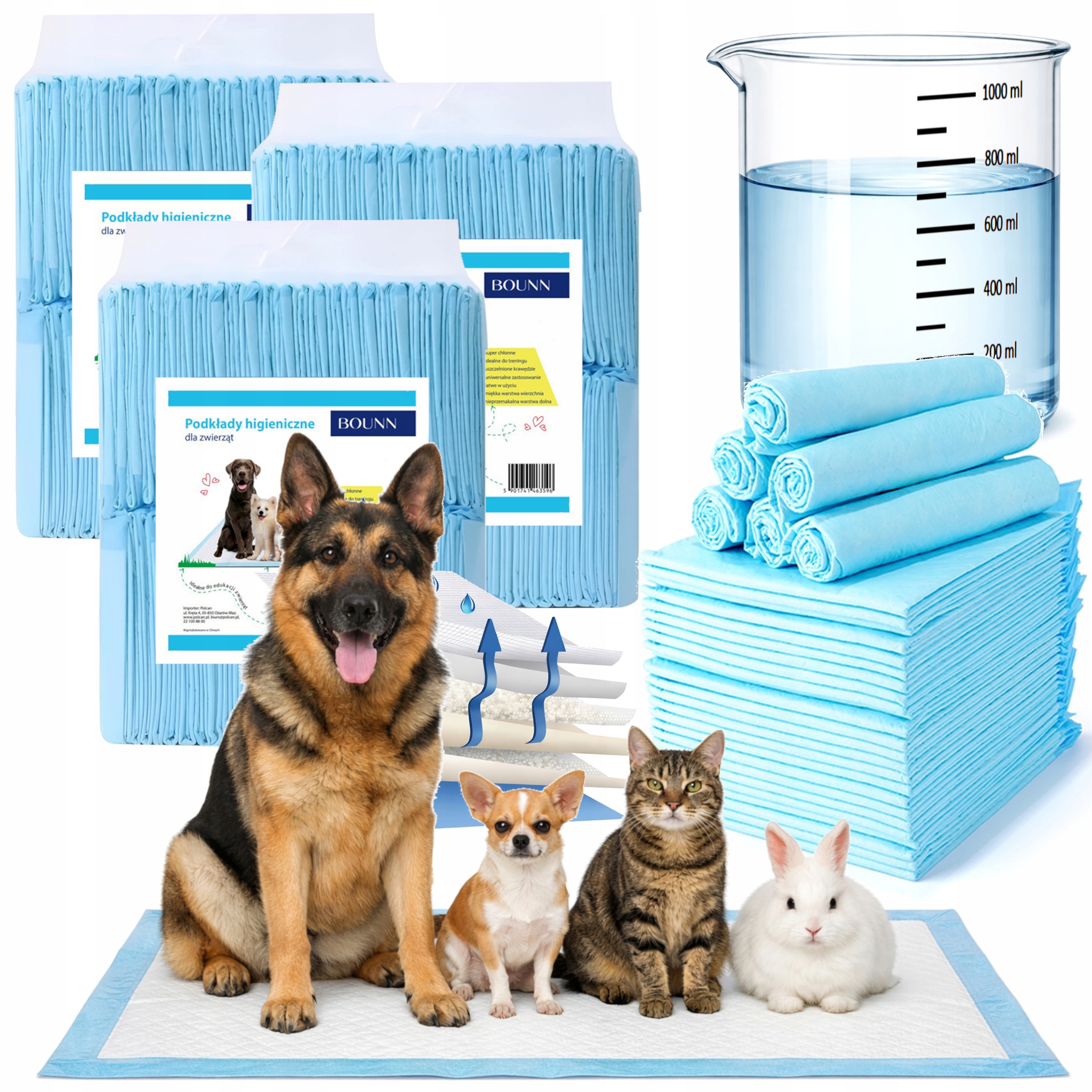 Hygienické Podložky 60x90 Absorpční Podložky Pro Psa Na 3x50 Ks 700 ml