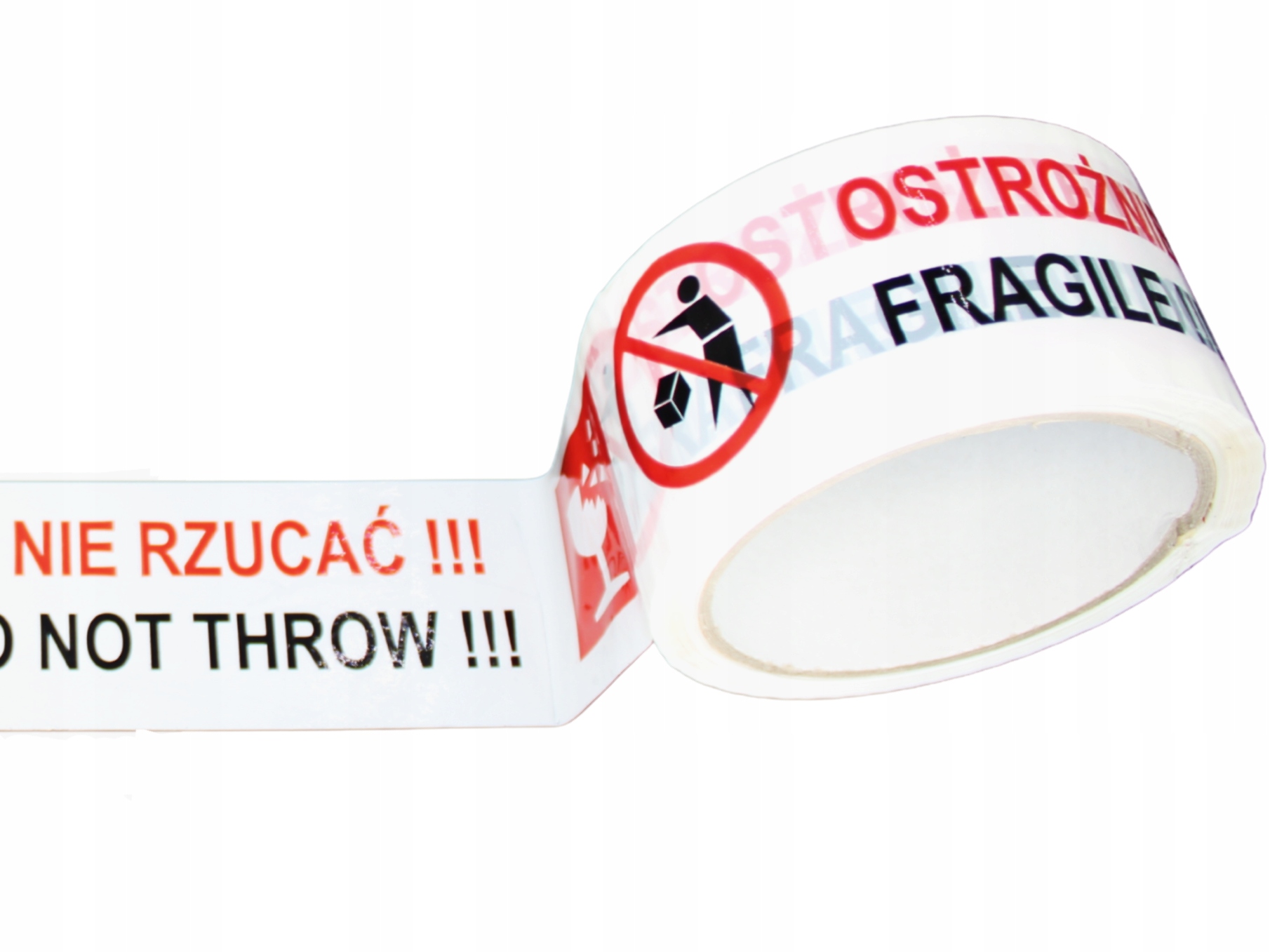 

Taśma pakowa z nadrukiem Ostrożnie Nie Rzucać 54m