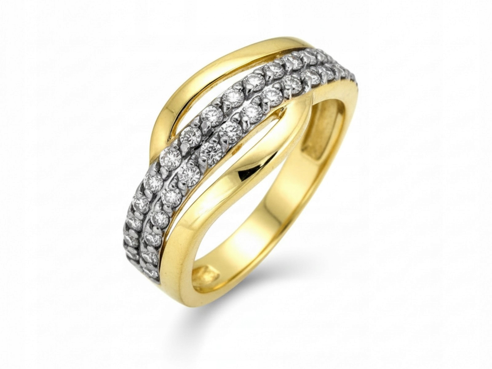 Prstýnek 585 zdobený Bílými zirkony 22r s Bílým Zlatem 3,02 g