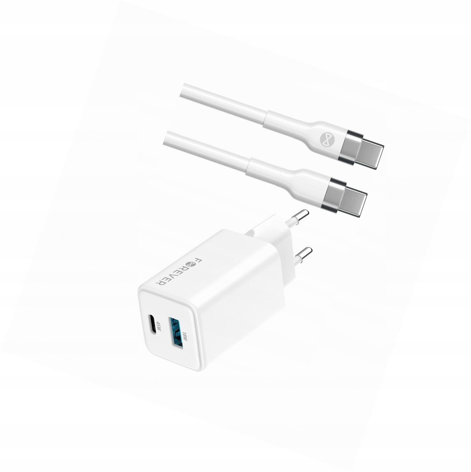 Szybka ładowarka GaN 45W 2 wejścia Usb i Usb-c z kablem do Oppo A38 4G