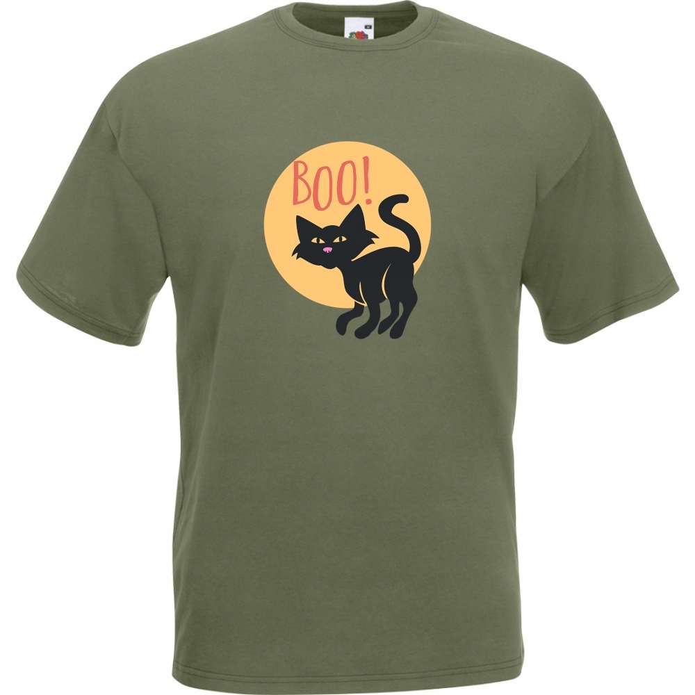 

Koszulka kot boo halloween L oliwkowa