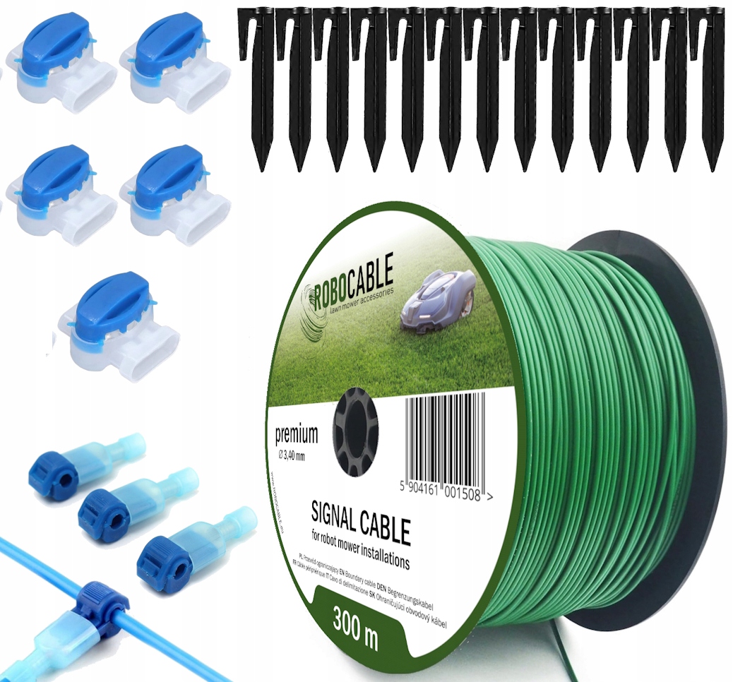 Kabel pro omezení sekačky Sada 300 m Robocable kolíky 3,4 mm
