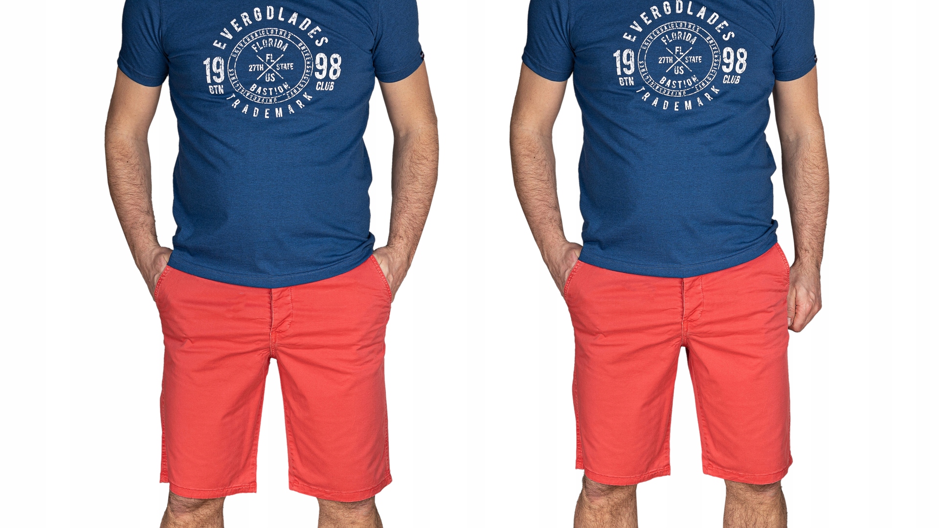 

Szorty męskie czerwone Spodenki materiałowe 34