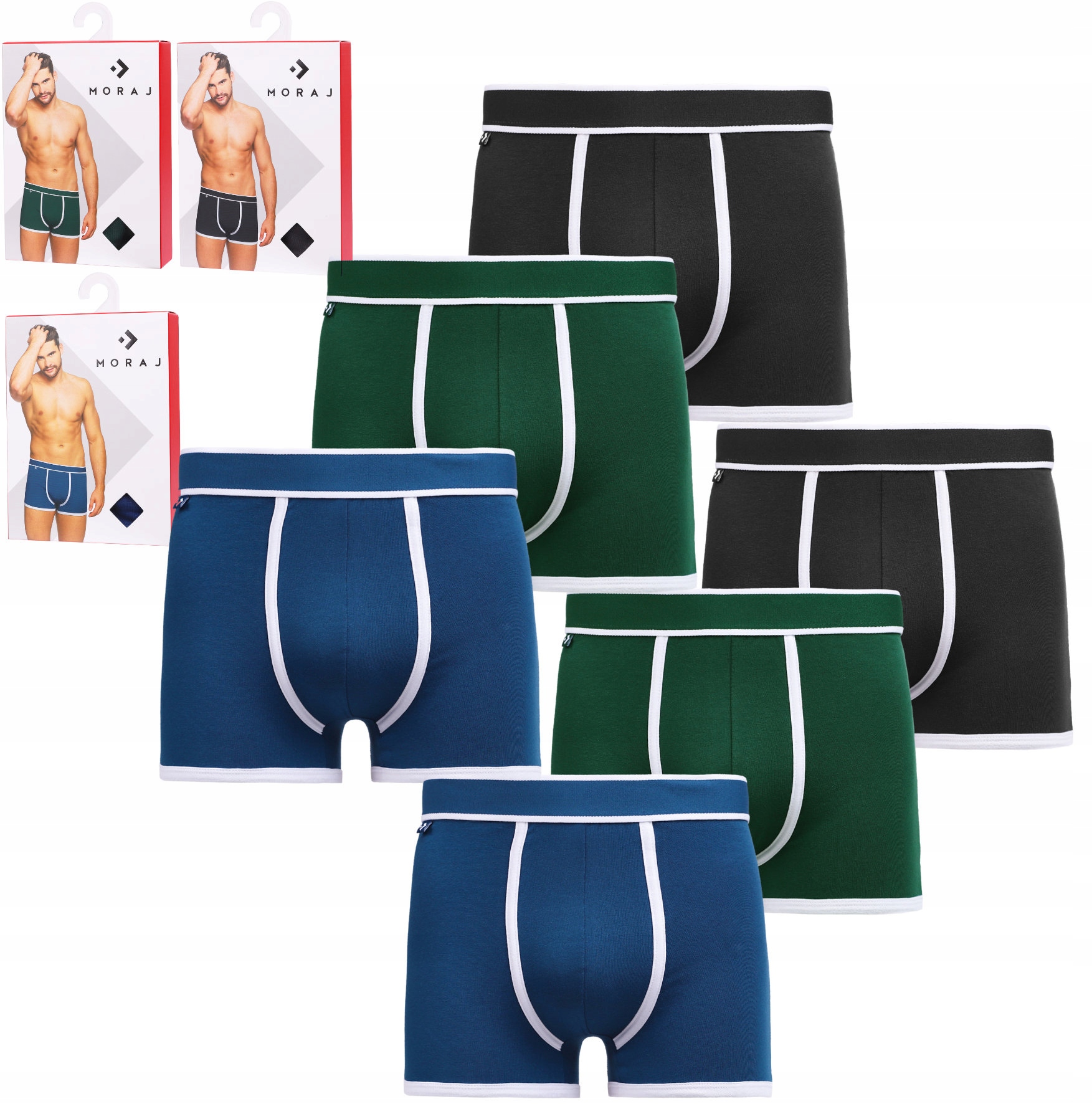 Pánské bavlněné boxerky, vložené do krabičky Moraj , sada 6 Párů , velikost M