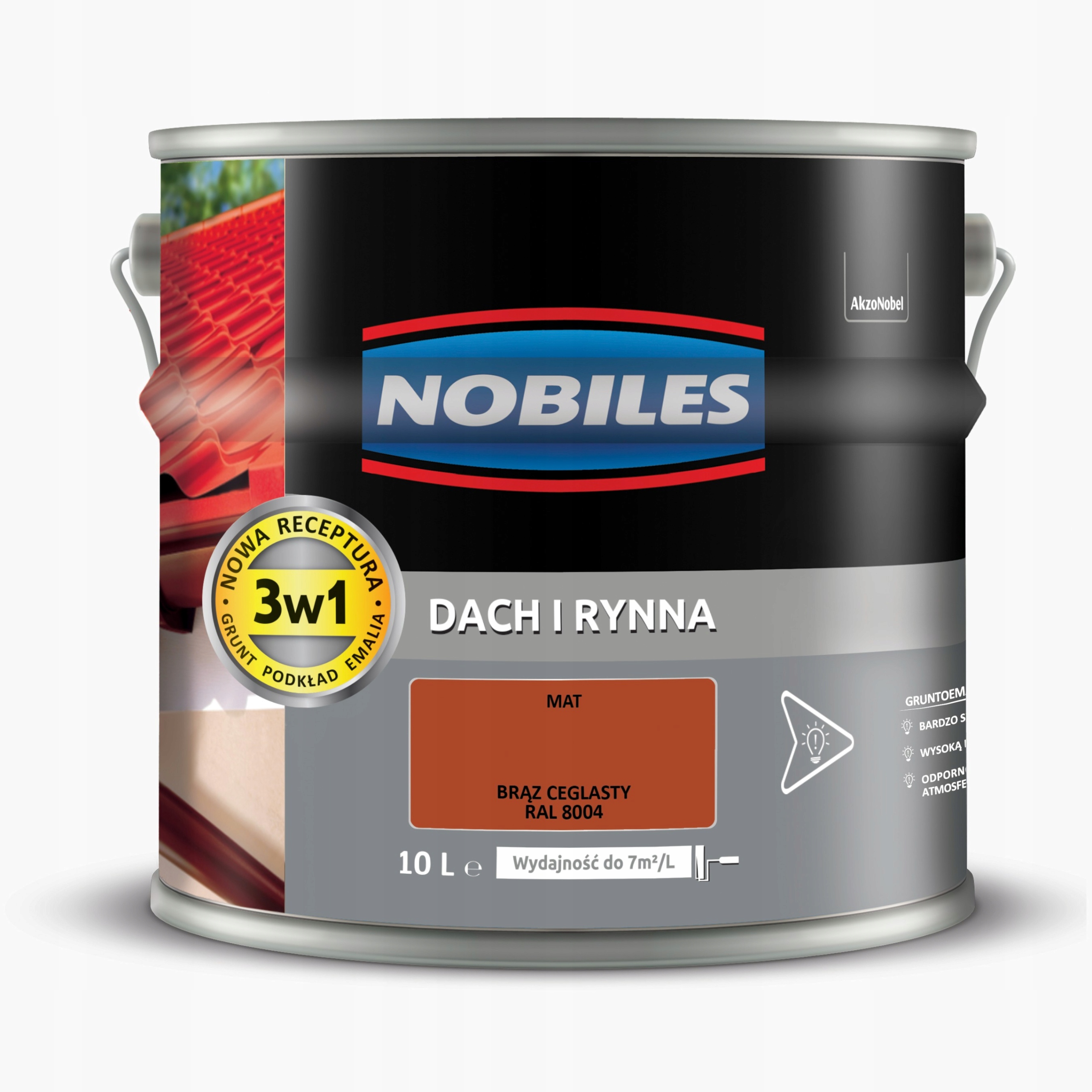 Nobiles Střecha A Žlab 10L Cihlová Hnědá Barva Na Střechu, Pozinkovaný Plech