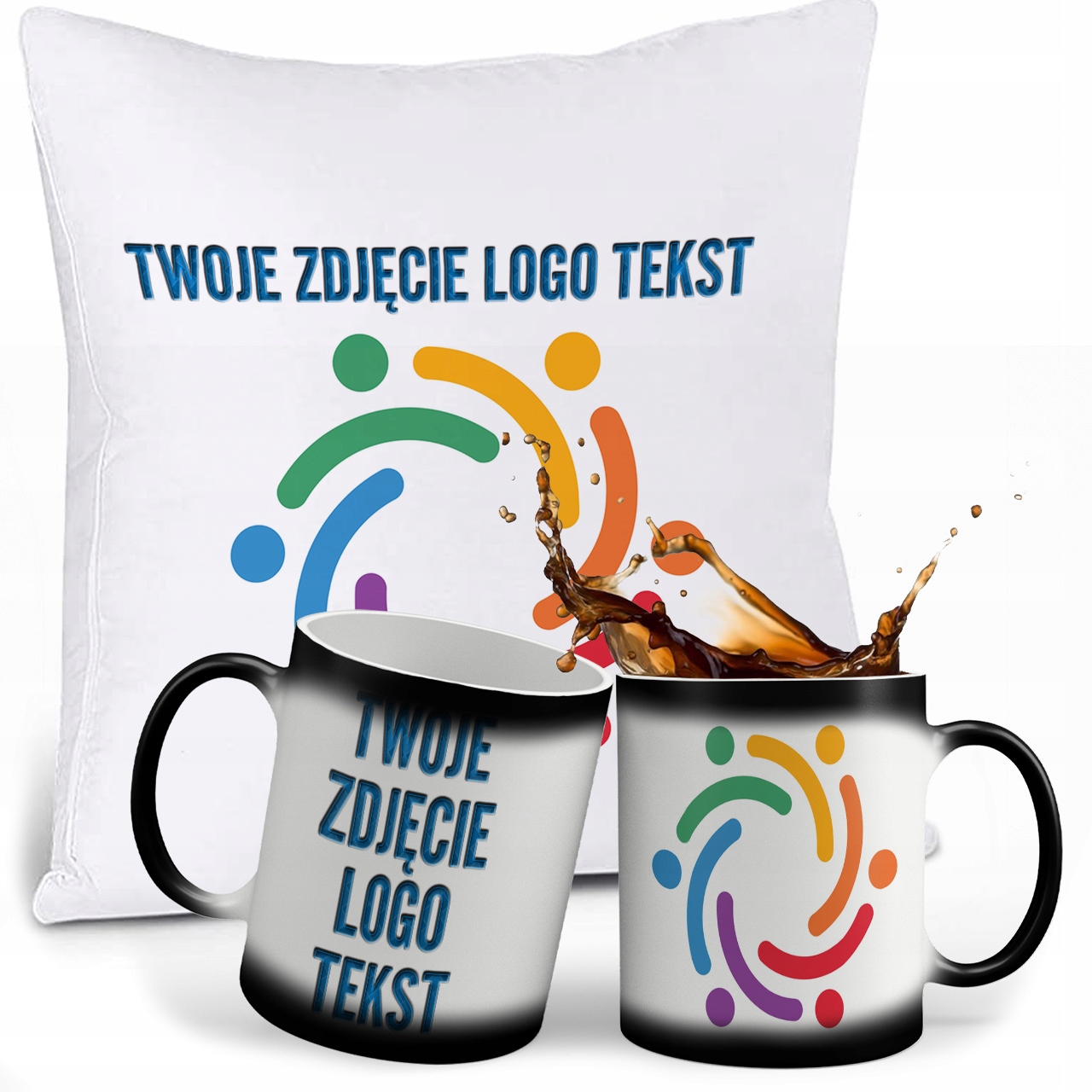 

Kpl Poduszka Kubek Magic Z Twoim Nadrukiem Logo