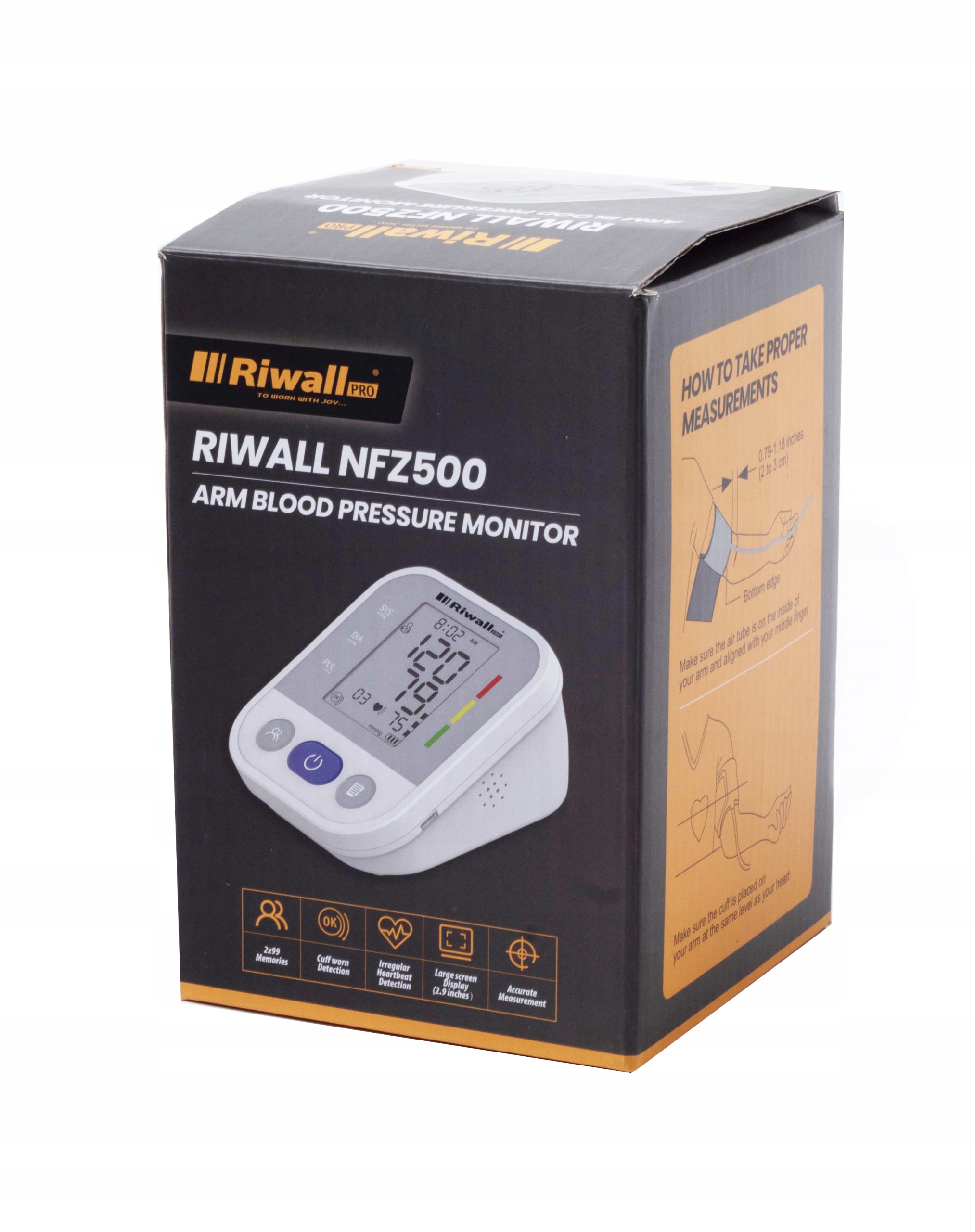 Ciśnieniomierz Medyczny Naramienny Elektro Arytmia Baterie Riwall RBP-01