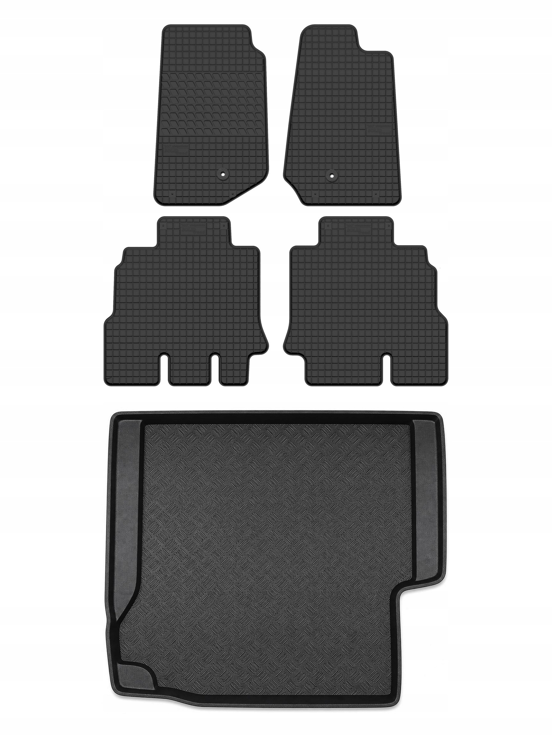 Gumové koberce rohož do kufru pro: Jeep Wrangler III Jk 2007-2017 5 el.