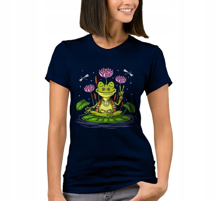 

Koszulka z Nadrukiem Yoga Joga Żaba Medytacja S