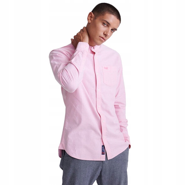 Superdry Růžová Košile S Dlouhým Rukávem (M)