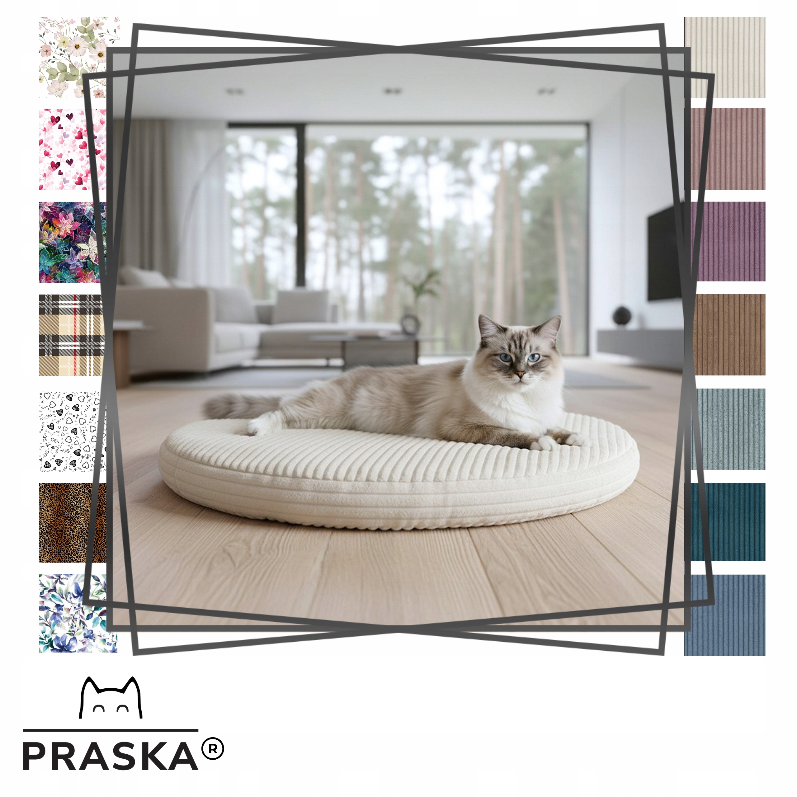 Levně Praska Matrace pelíšek pro kočky psa kulatá Pik Premium výběr barev 70 cm