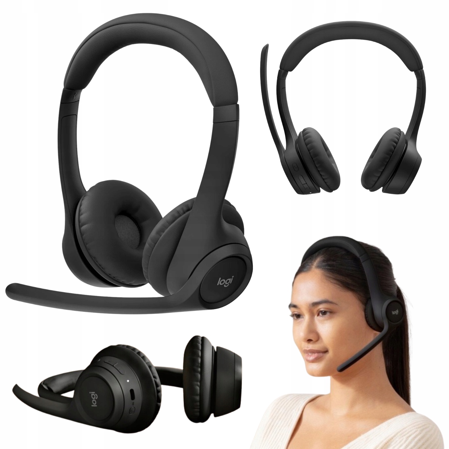 Słuchawki Bezprzewodowe Nauszne Logitech Zone 300 Czarne Mikrofon Bluetooth