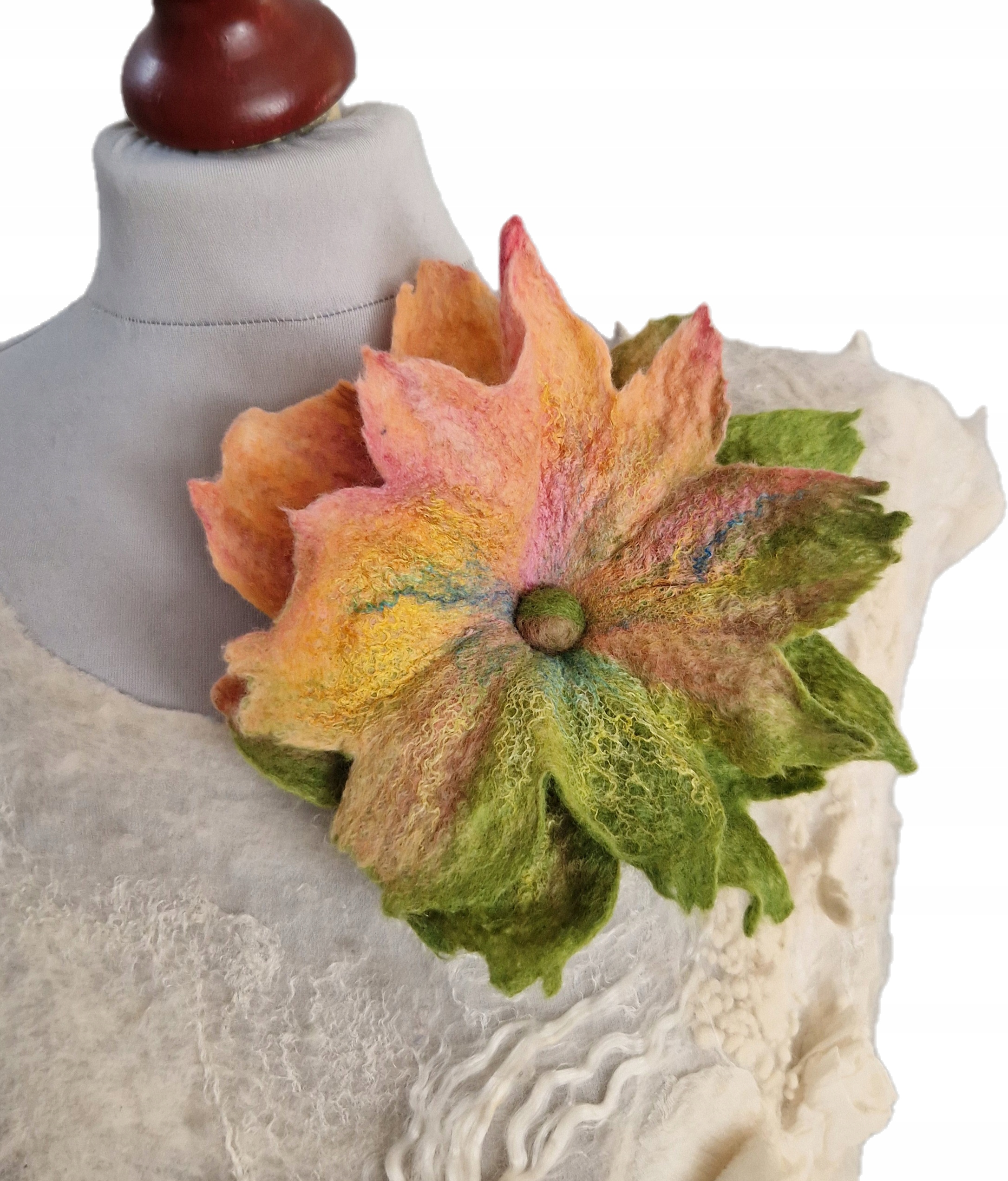 Brož Připínáček Květina Ručně Plstěná handmade