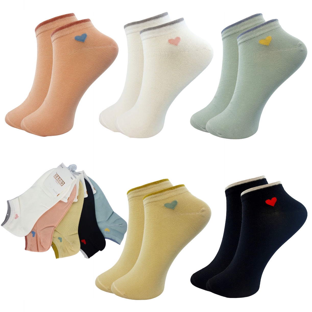 

5PAR Stopki Damskie Kolorowe Bawełna Premium Socks