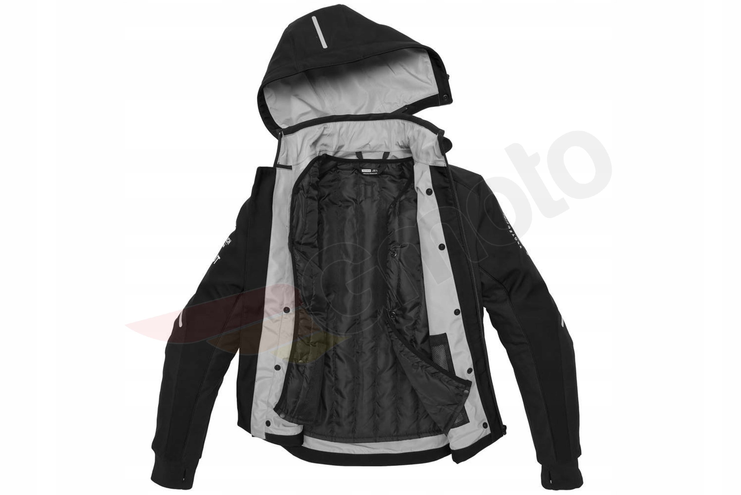 Kurtka Spidi Hoodie Armour H2Out czarno-biała 2XL Rozmiar XXL