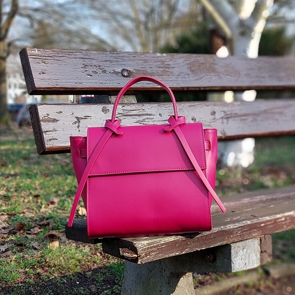 WŁOSKA TOREBKA BORSE IN PELLE SKÓRA NATURALNA FUKSJA PREMIUM 725H Wielkość mała (nie mieszcząca A4)