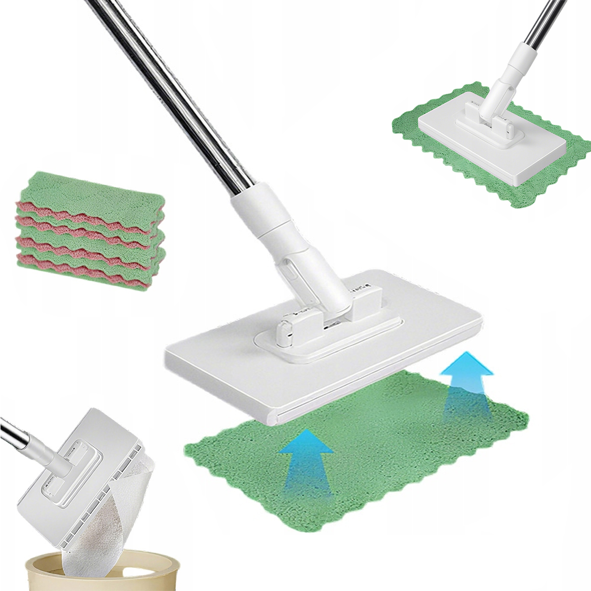 Levně Plochý Rotační Mop Utěrka Z Mikrovlákna Lehká Pro Každou Utěrku