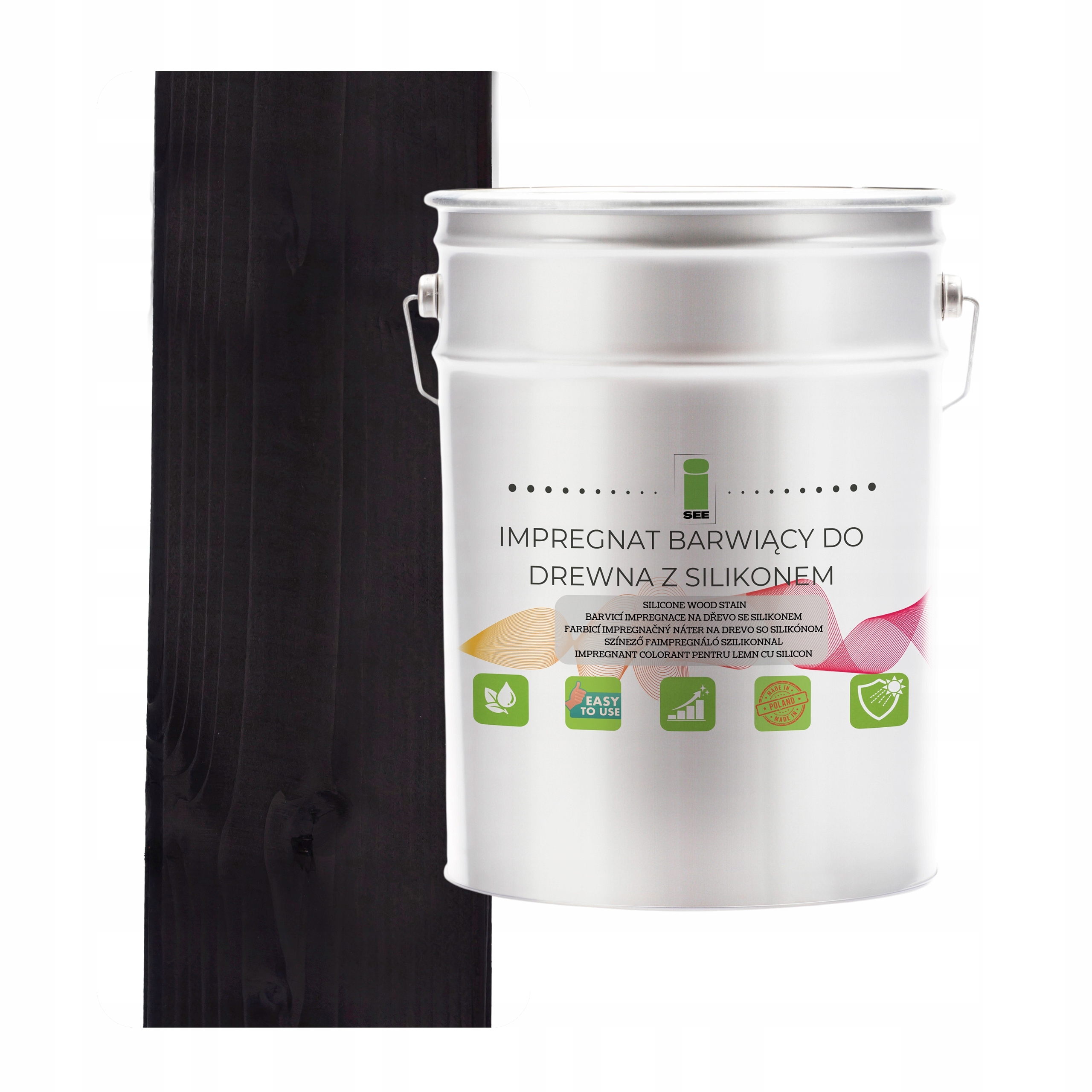 Impregnat Na Dřevo S Silikonovým Voskem Černý Hydrofobní 2v1 10L RAL9005