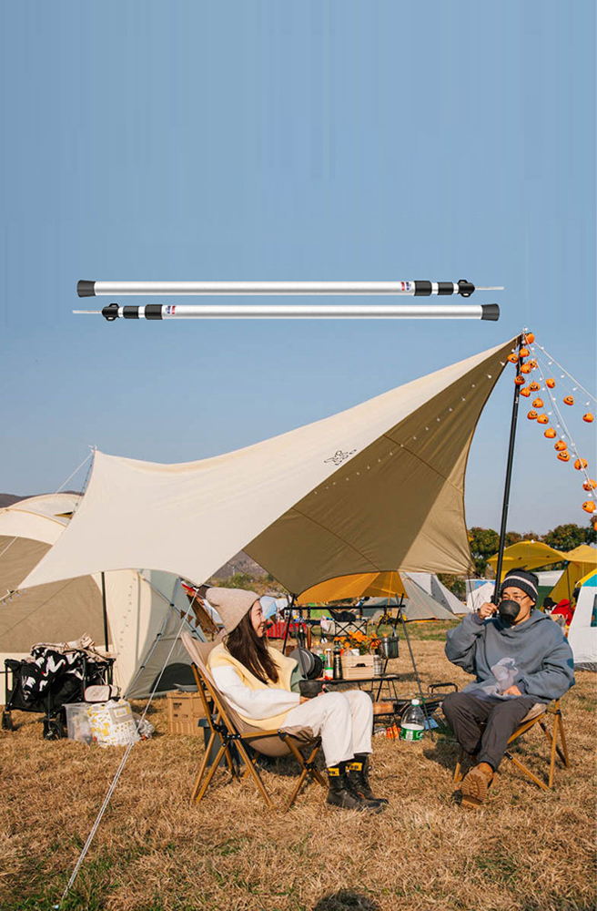 2X MASZT DO TARPÓW SŁUPKI NAMIOT CHOWANY, ZE STOPU ALUMINIUM 90CM-230CM Model STOPU ALUMINIUM 90CM-230CM