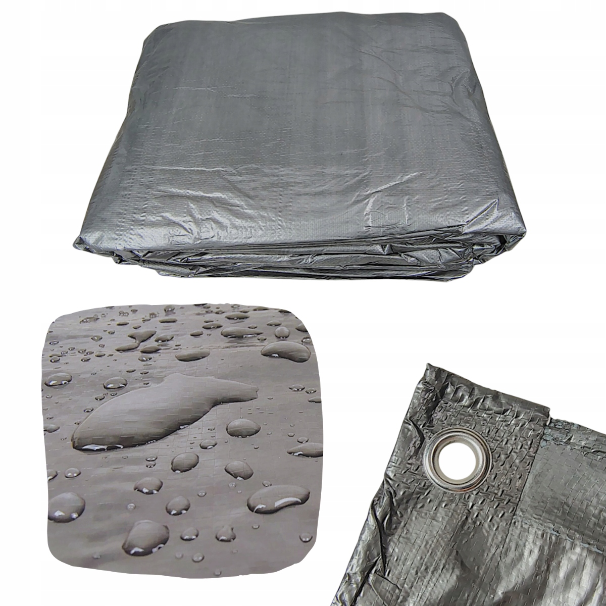 Plachta 120g/m2 Silná 6x12 Stříbrná Voděodolná Uv++