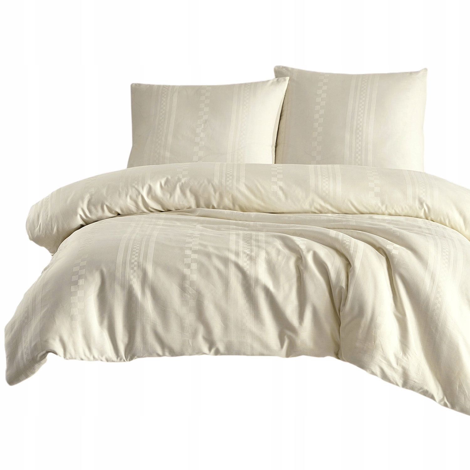 Posteľná Bielizeň bavlnená saténová tkanina Capital 160x200 geometrický vzor ecru