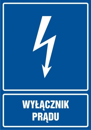 

Wyłącznik prądu znak elektryczny Folia 5,2x7,4