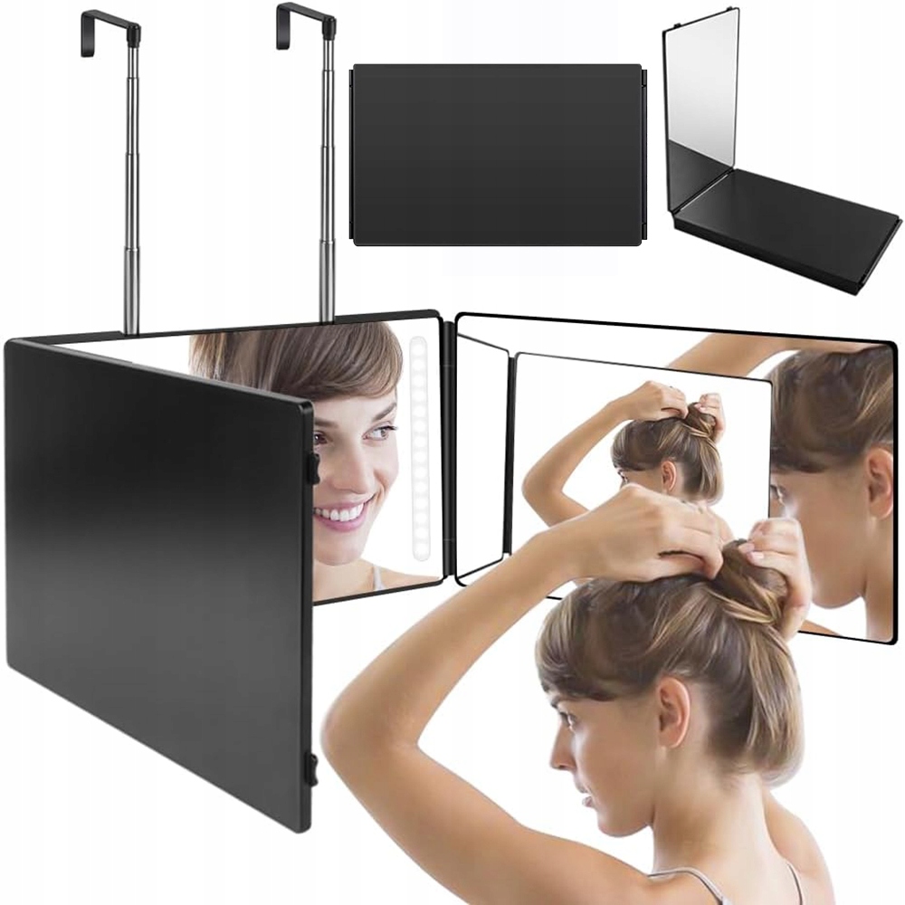 Koupelnové Kosmetické Zrcátko Zrcadlo Skládací 3-DÍLNÉ Závěsné Make-up