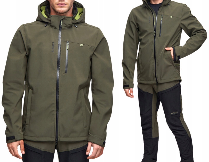 Alpinus Kurtka Męska Softshell Wodoodporna Moro Ciepła Zimowa Rozmiar L