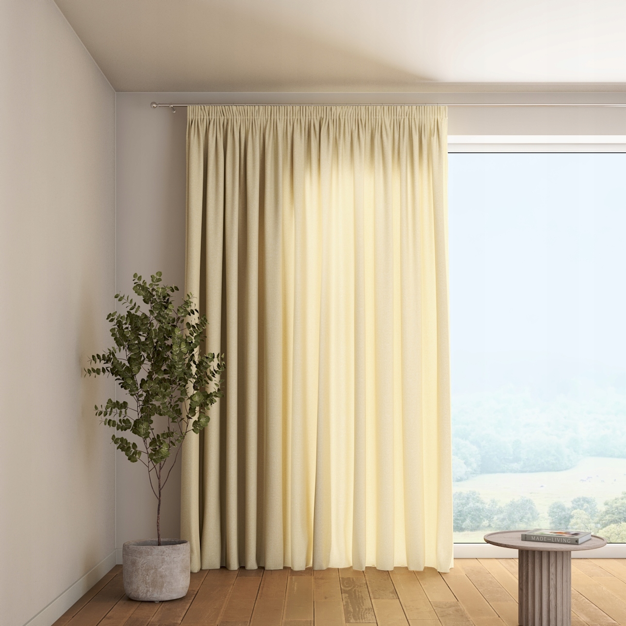 Záves na vlnitej páske 1 ks 140x260 cm béžový