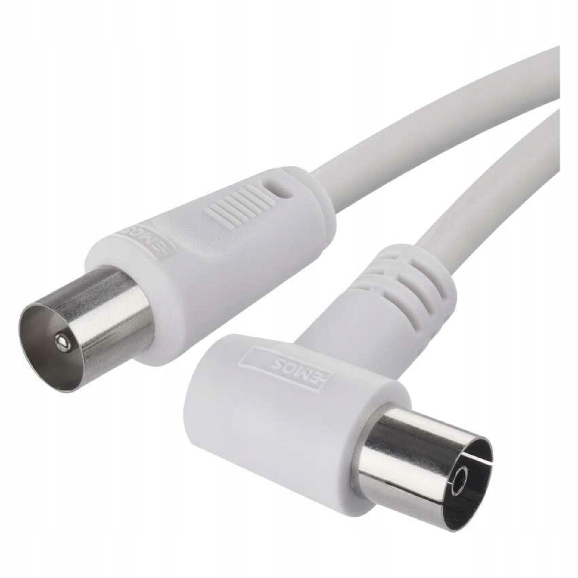 Kabel koncentryczny antenowy Emos 7,5 m ekranowane gniazdo kątowe Iec
