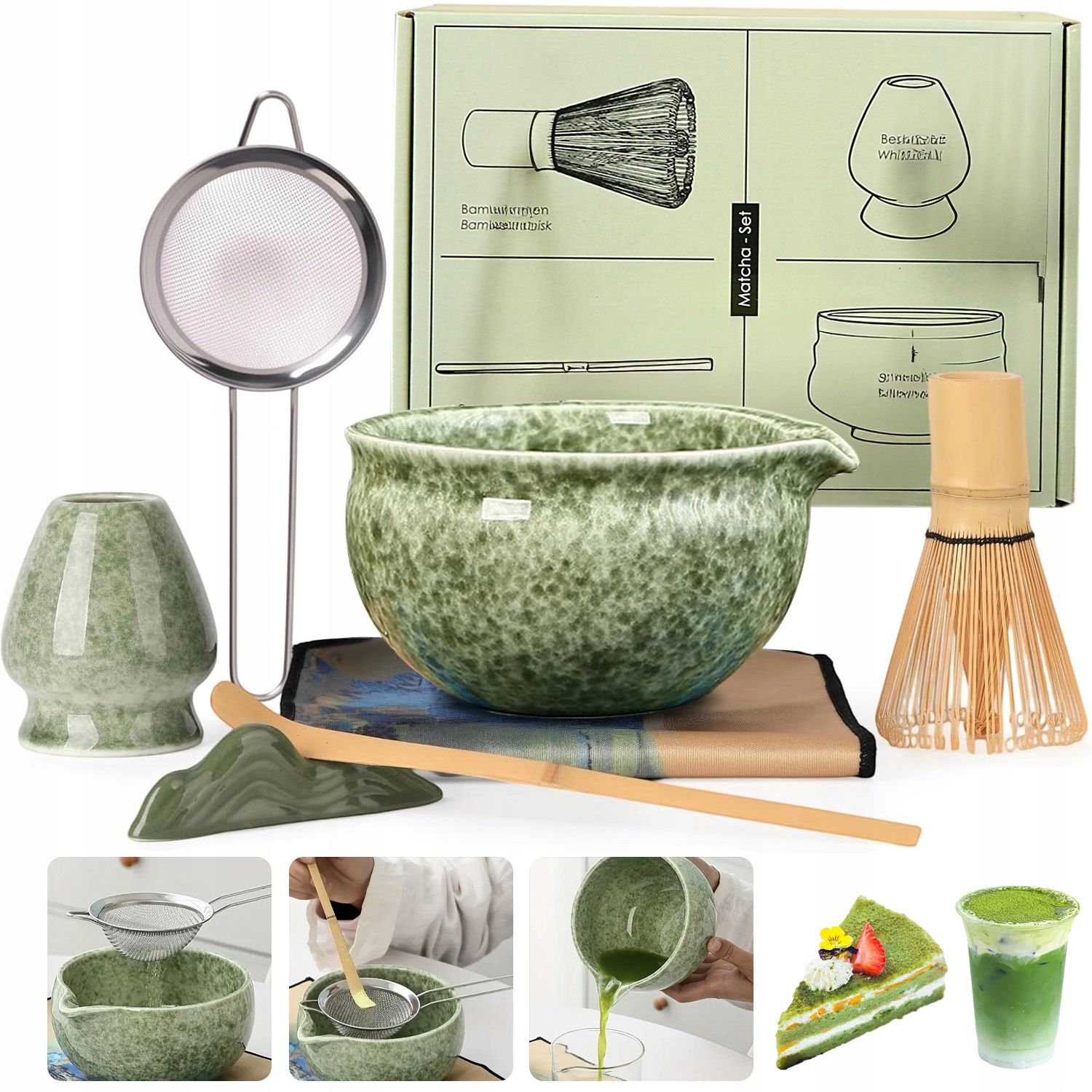 Bambusowych Łyżeczek Do Herbaty Akcesoriów Do Matchy 7-CZĘŚCIOWY Zestaw