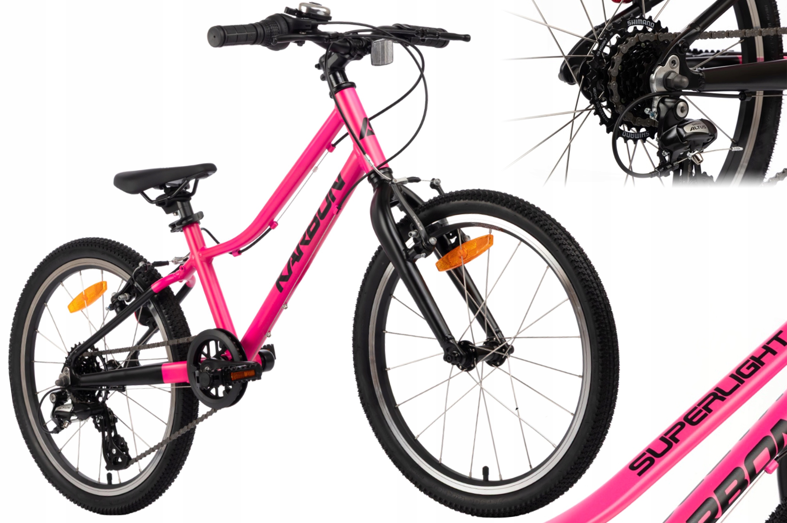 Rower dziecięcy 20" Karbon Superlight różowy R25 Lekki