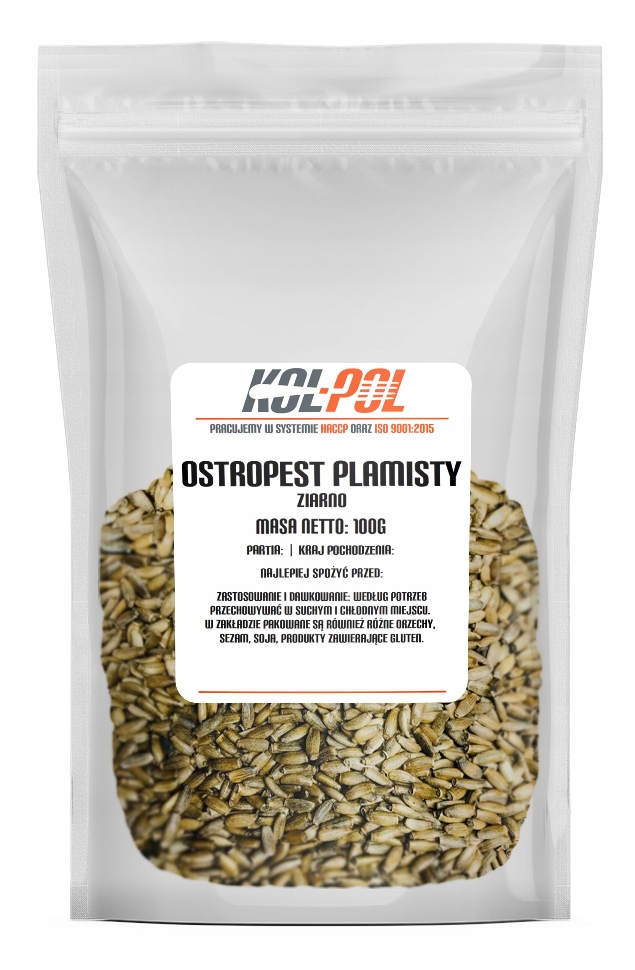 

Ostropest Plamisty Ziarno 100g Naturalny świeży