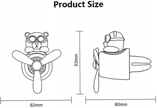 Zapach dekoracji samochodu z perfumami misia Waga produktu z opakowaniem jednostkowym 0.38 kg