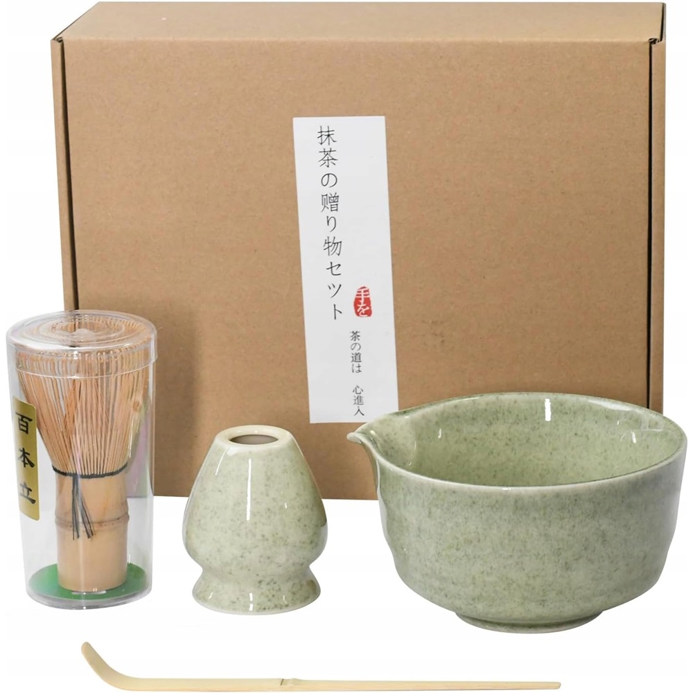 Levně Sada Pro Přípravu Matchy – 4 Prvky, Bambus A Keramika