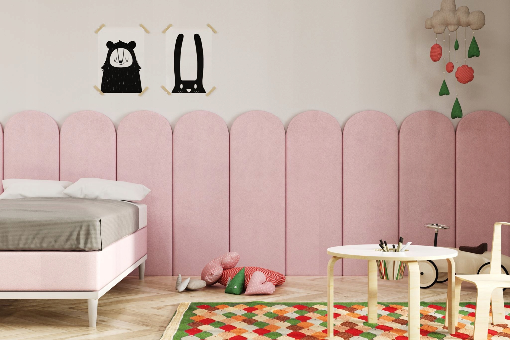 Panele tapicerowane DLA DZIECI 80x20 Płotek Szerokość mebla 20 cm