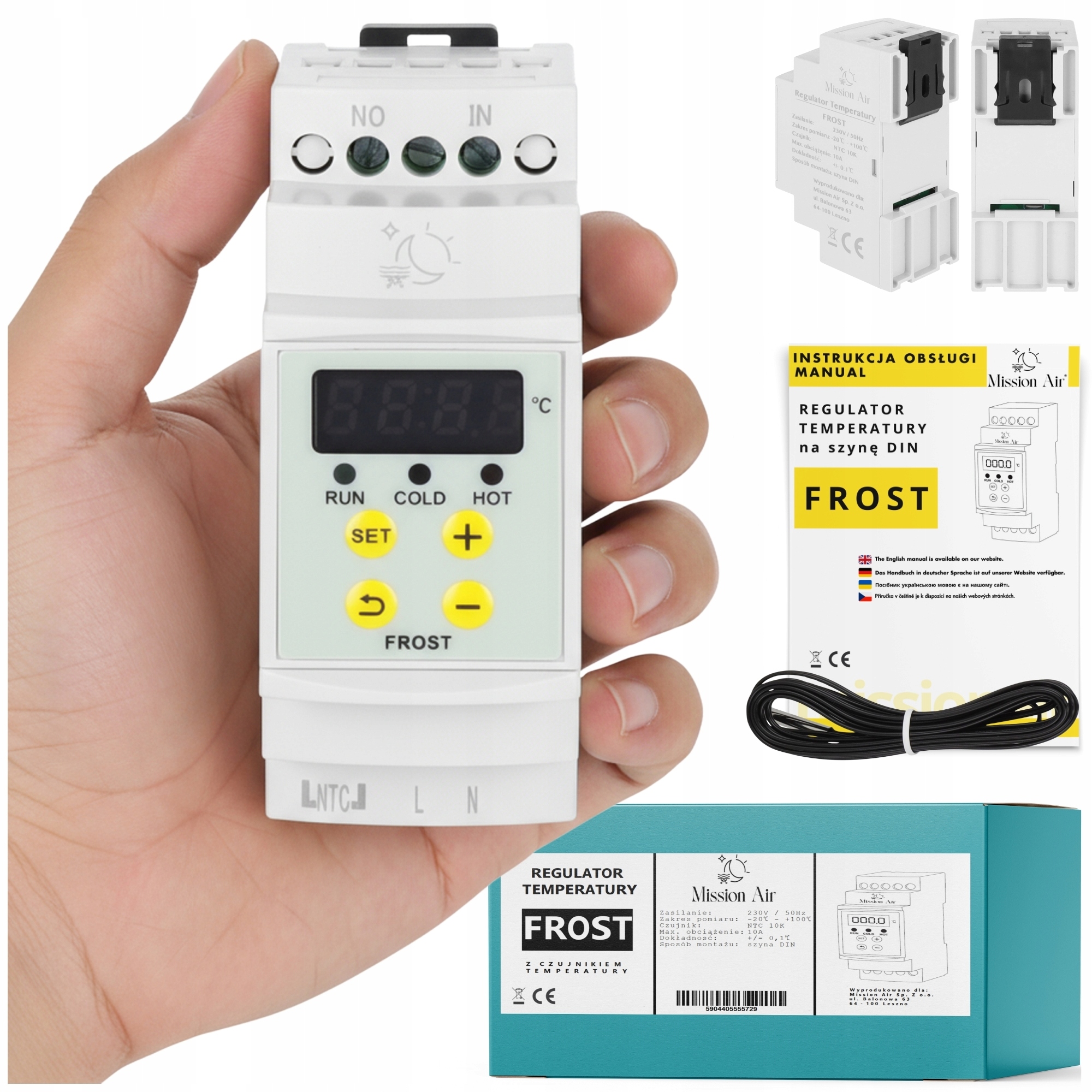 Regulátor teploty, regulátor teploty na Din lištu senzor Ntc