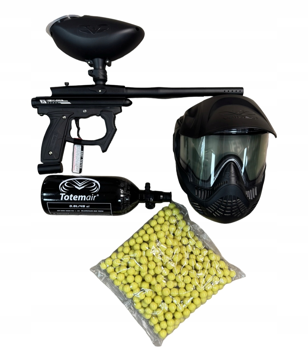 Paintballový značkovač Hk Army Sabr, láhev Hp, Valken MI3 thermal, loader
