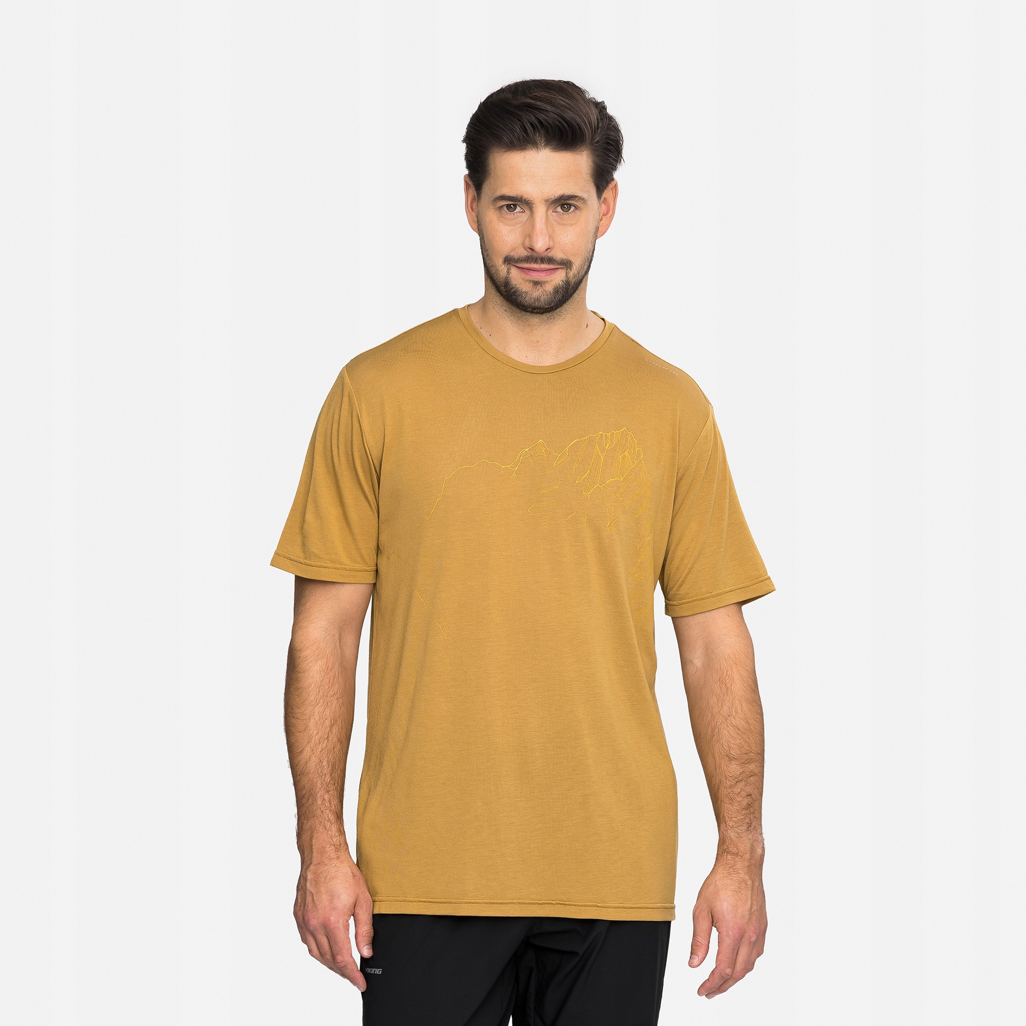 Koszulka męska t-shirt Viking Morain Bamboo Man jasno brązowy r. S
