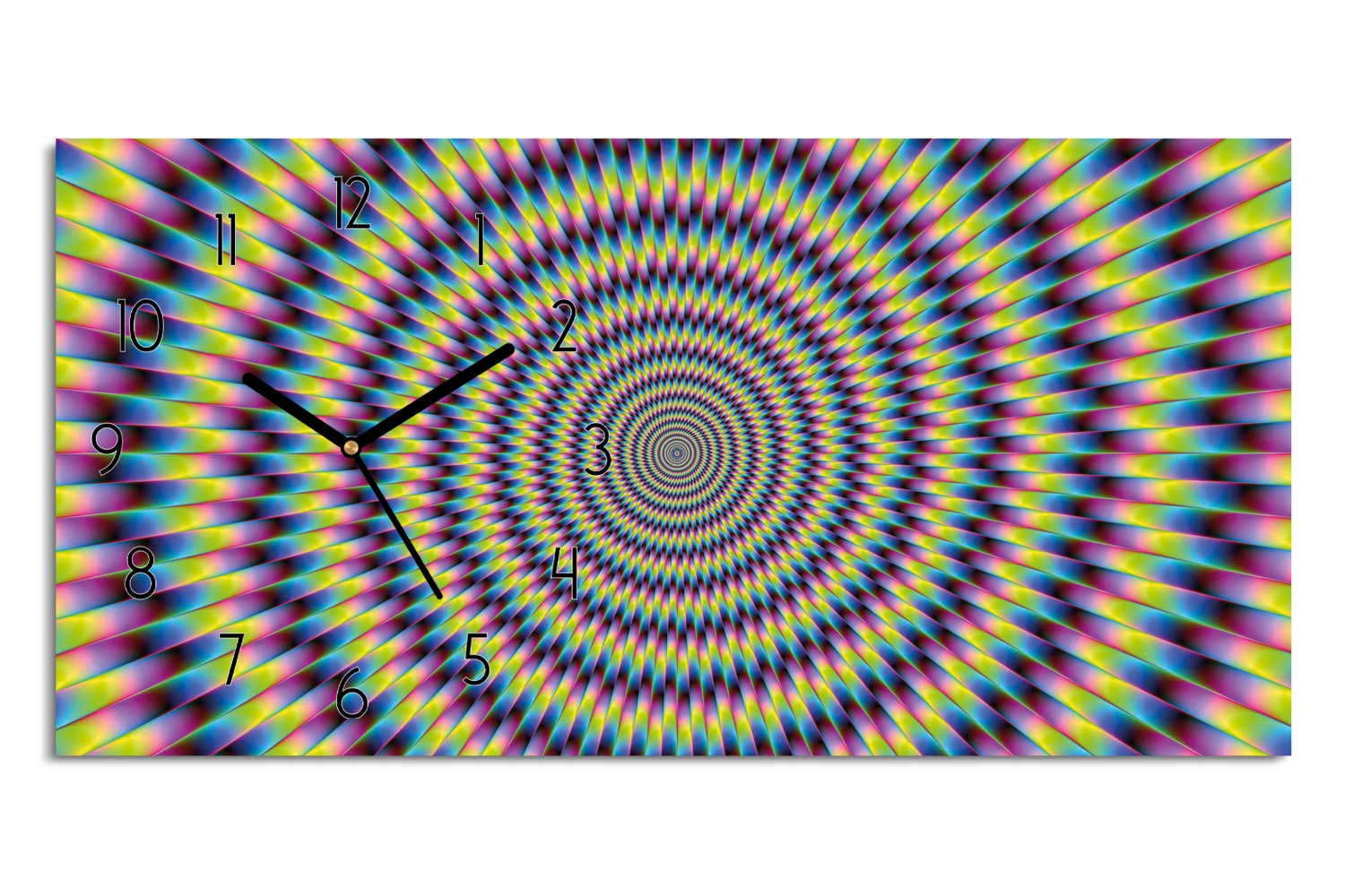 hodiny s grafikou do kuchyne 60x30 Krúžky i3D