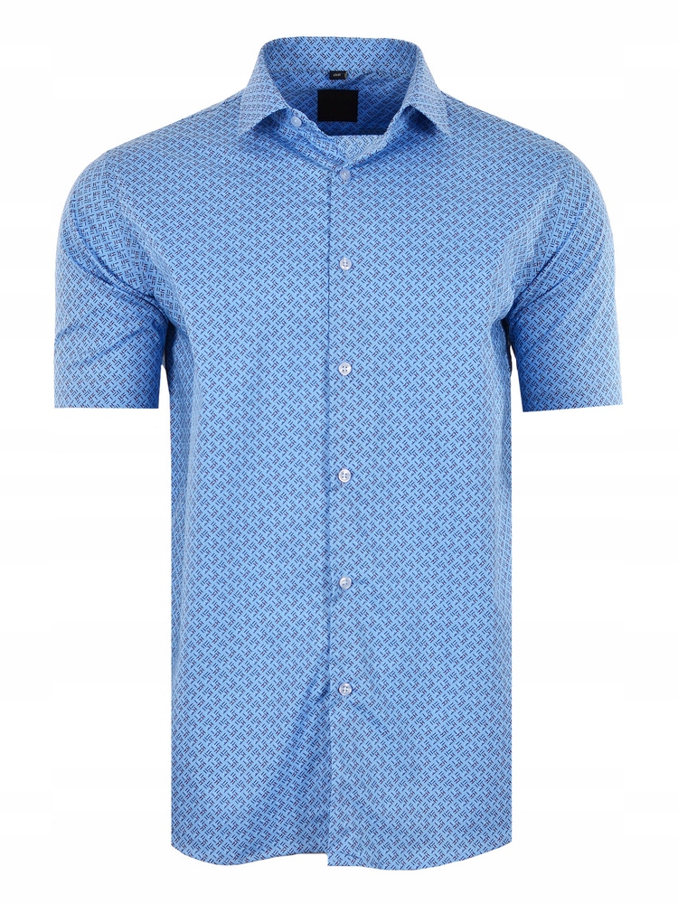 Košile S Modrým Vzorem, Krátký Rukáv, Velká Velikost 49/50