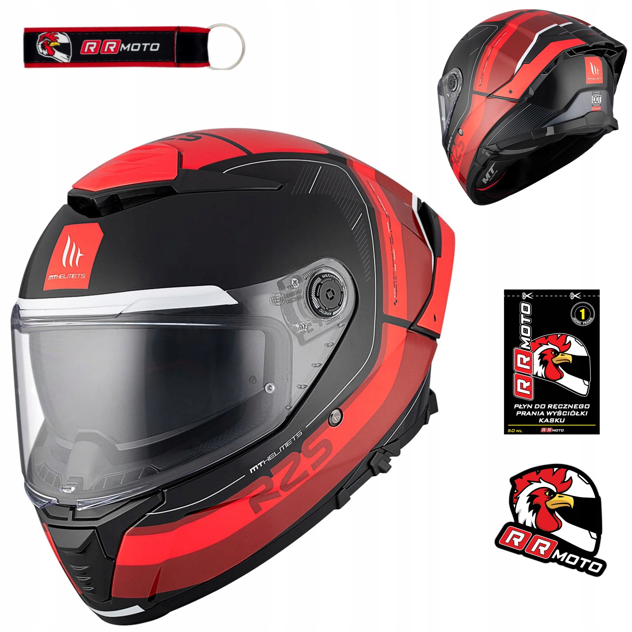 Motocyklová prilba Mt Thunder 4 Sv R25 Black/red čierna červená