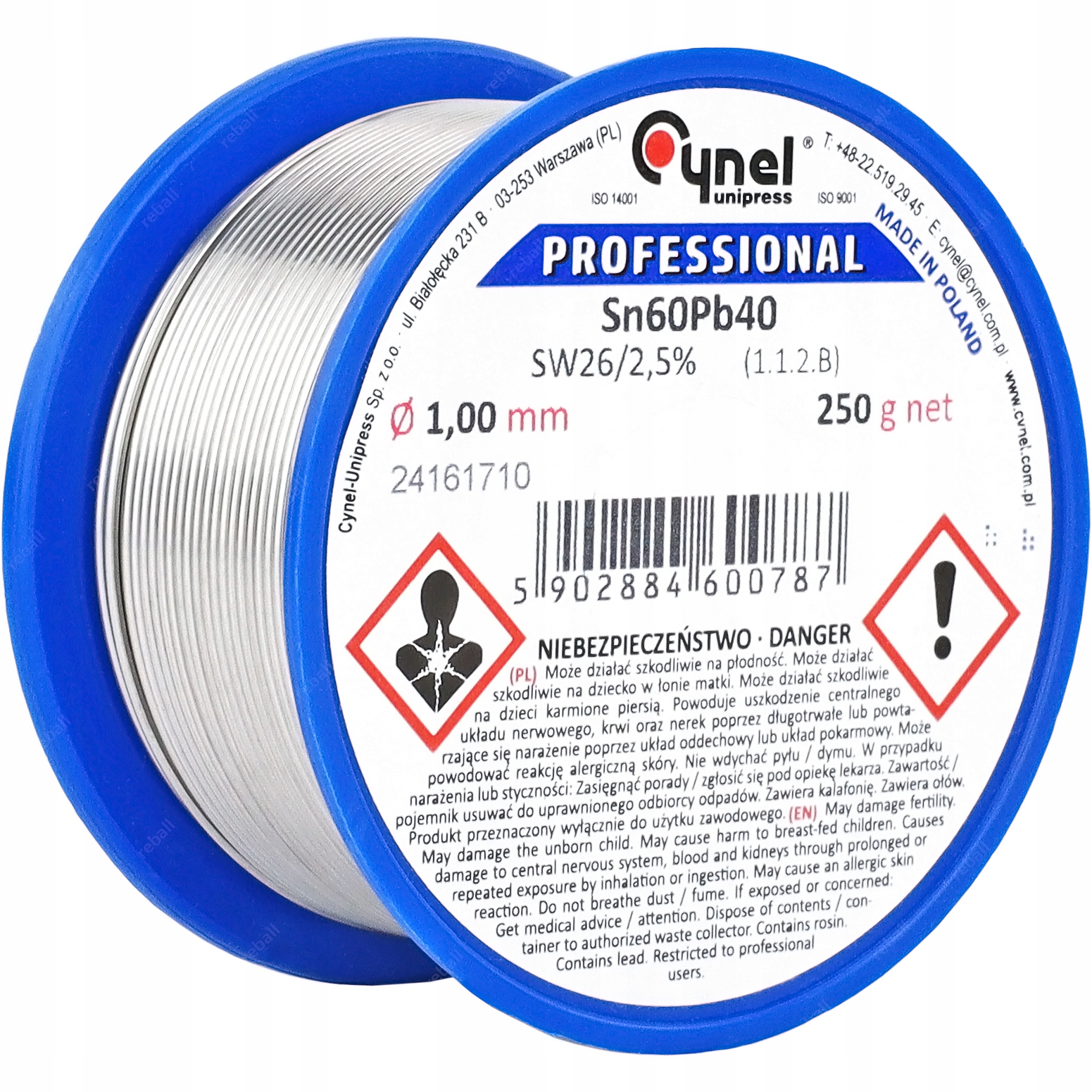 

Cyna Z Topnikiem Kalafonią Cynel 1mm 250g 0.25kg