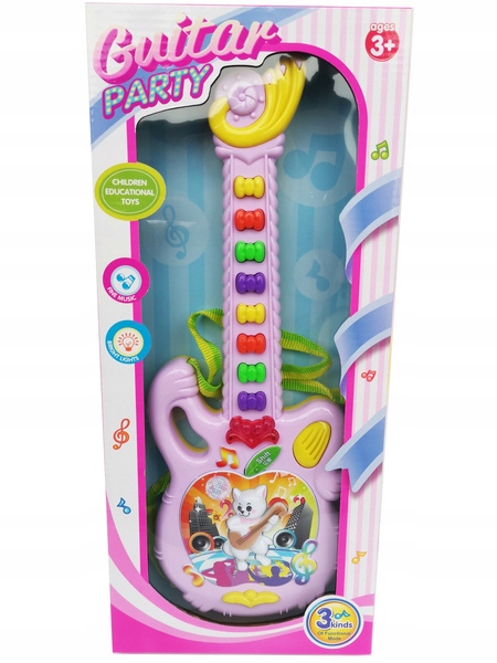 

Zabawka edukacyjna Gitara Różowa Świeci I Gra 3+