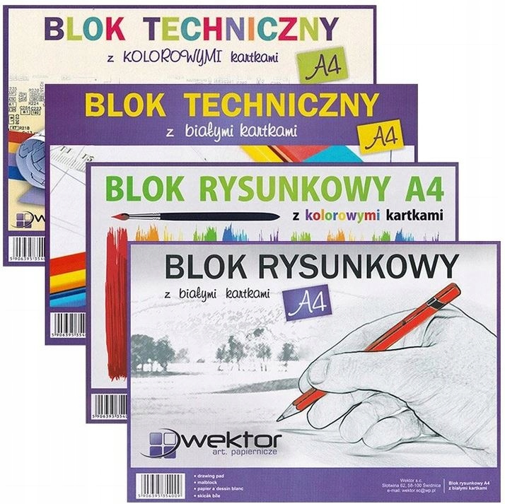 

Zestaw bloków szkolnych techniczny rysunkowy A4