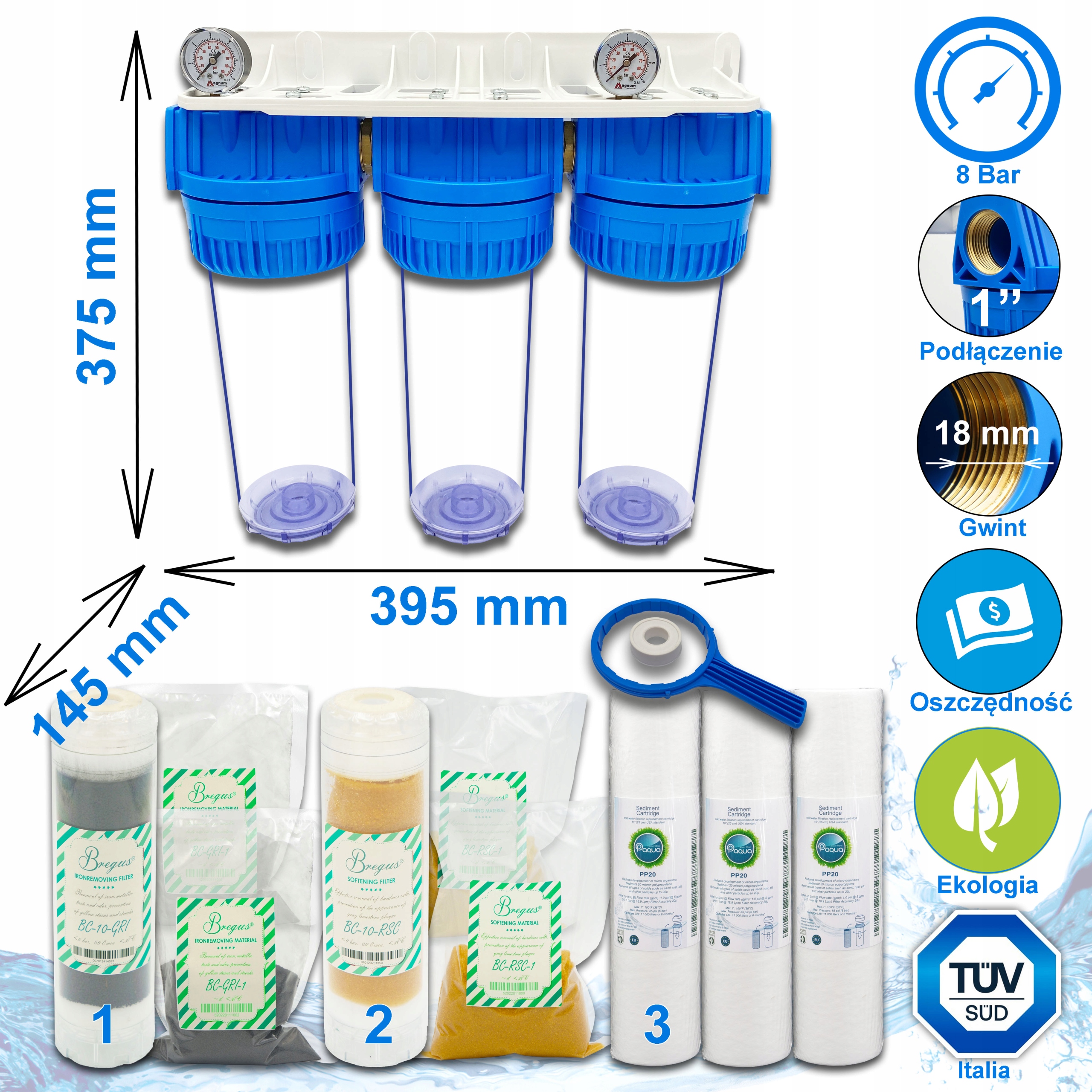Filtr Multifiltracyjny: PIANKA + ZMIĘKCZACZ + ODŻELAZIANIE