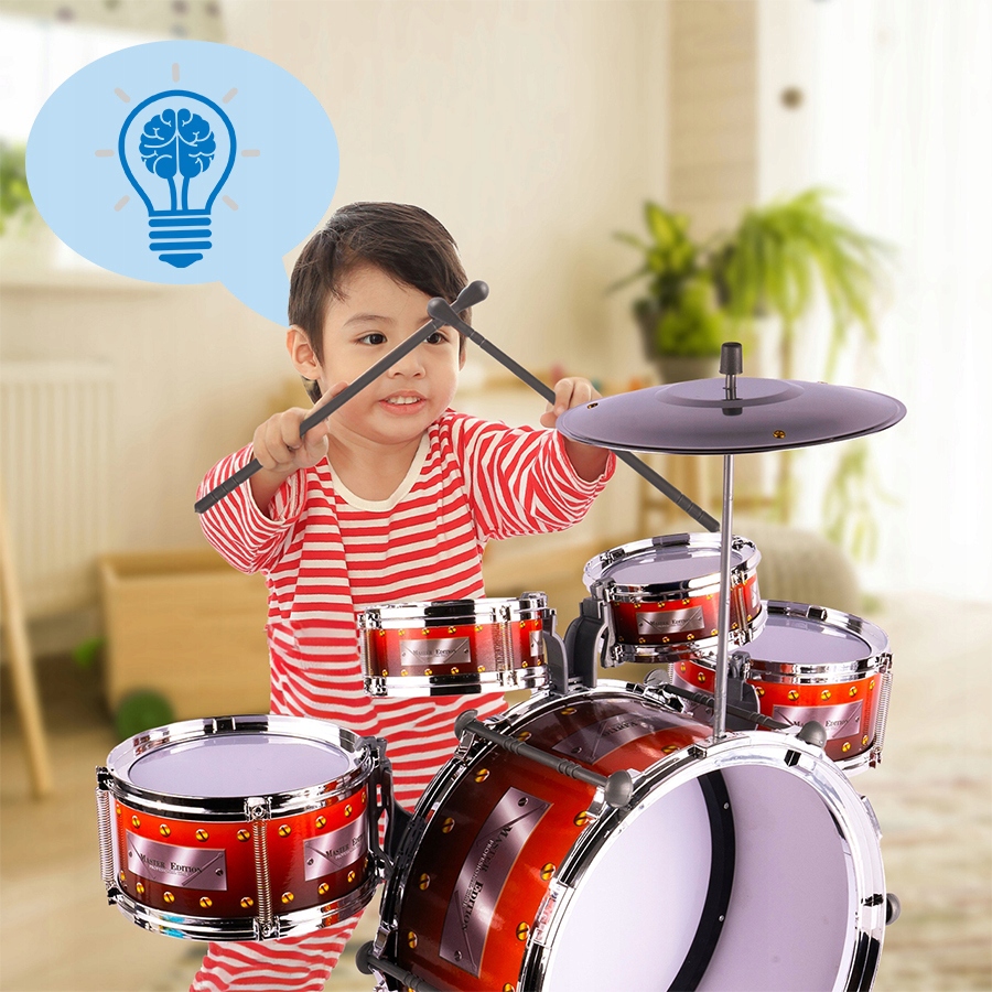 DUŻA PERKUSJA DLA DZIECI ZESTAW 5 BĘBNÓW TALERZ TABORET ZABAWKA INSTRUMENT Marka Stator