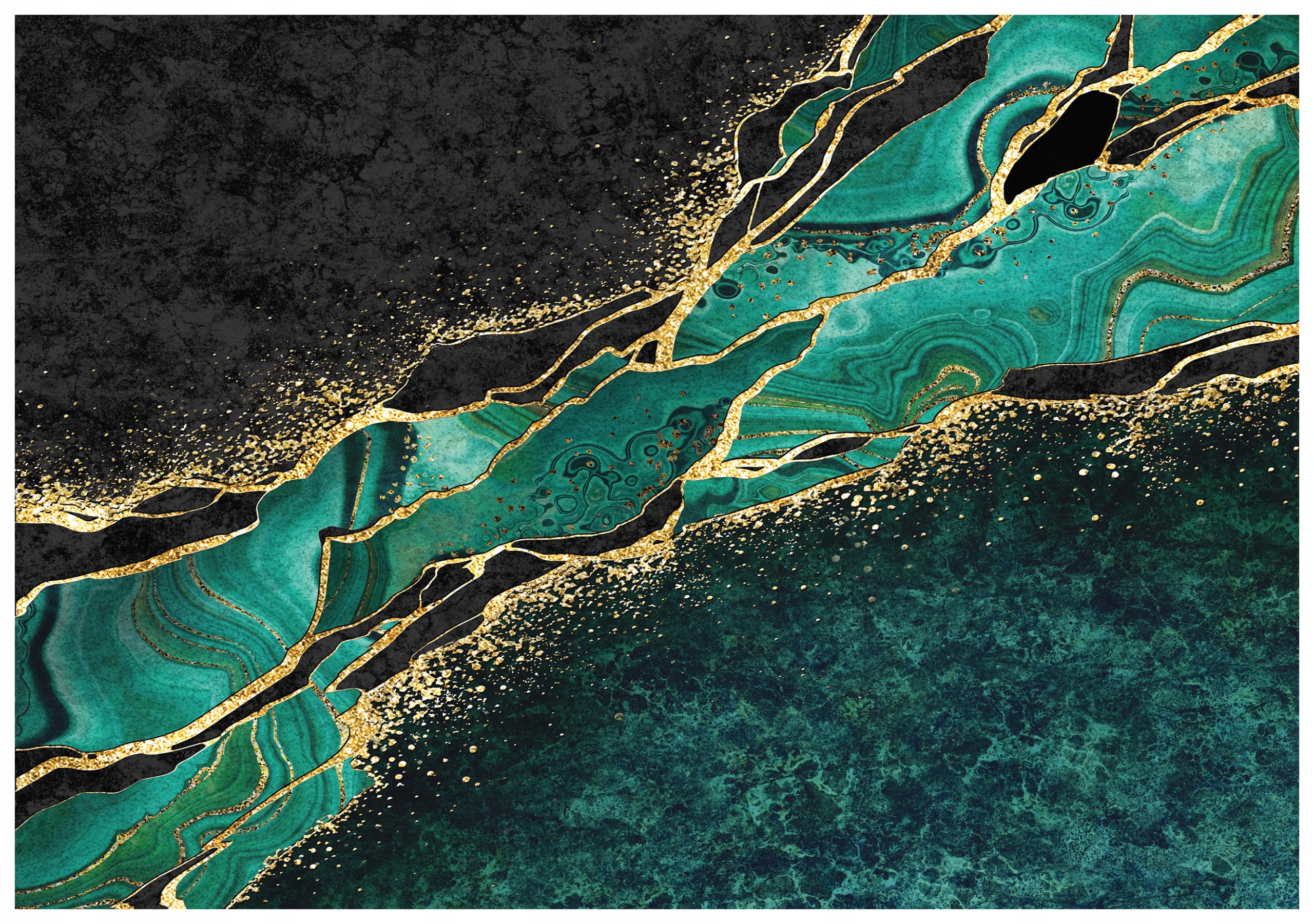 Fototapeta Smaragdové Rozostření Mramor Elegance Tyrkysová Zlato 150x105 lepidlo